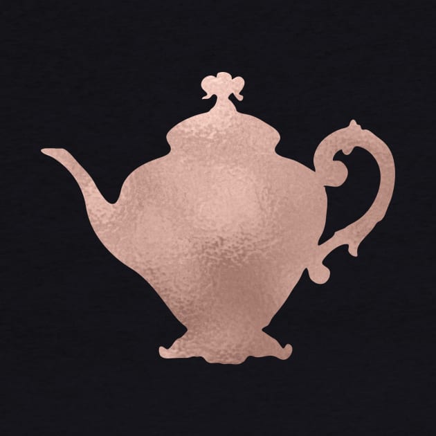 Rose gold teapot by peggieprints